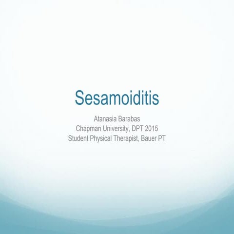 Sesamoiditis: Cause and Treatment 