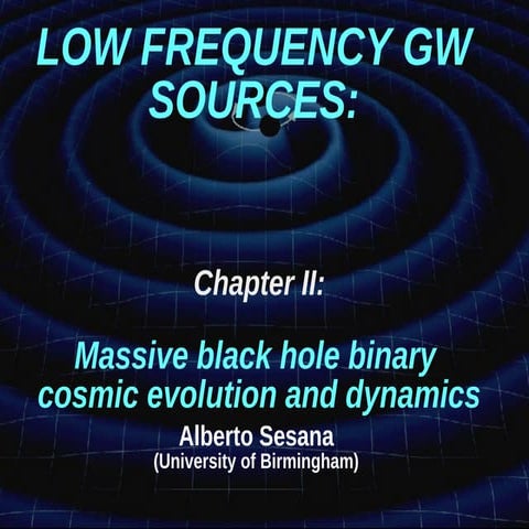 LOW FREQUENCY GW SOURCES: Chapter II: Massive black hole binary cosmic evolut...