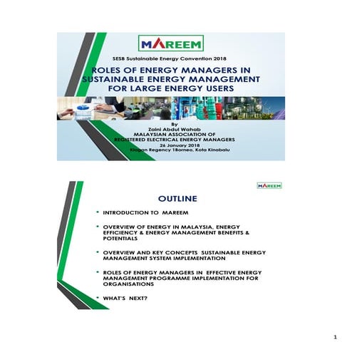 ROLES OF ENERGY MANAGERS IN SUSTAINABLE ENERGY MANAGEMENT IMPLEMENTATION