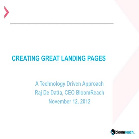 Creating Great Landing Pages