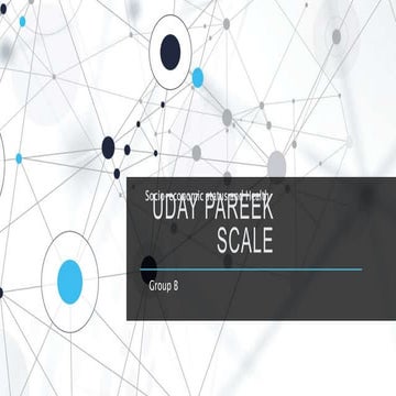 Pareek's Scale for assessing Socio-Economic Status
