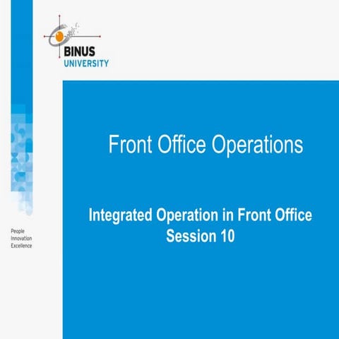 Introduction to the front office- (detailed ) | PPTX