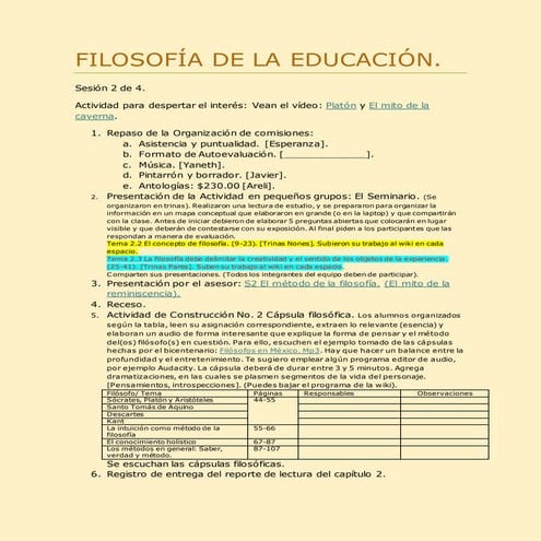 Sesión 2 de 4 filosofía de la educación huajuapan 