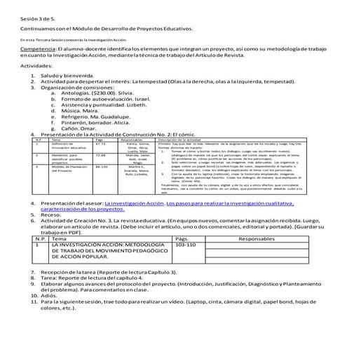 Sesión 3 de 5 desarrollo de proyectos ixtapaluca