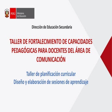 Sesión de Aprendizaje  Comunicación