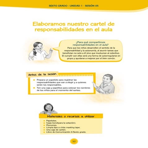 Sesión de Aprendizaje 05 de Unidad Didáctica 01 del  Área de Personal Social ...