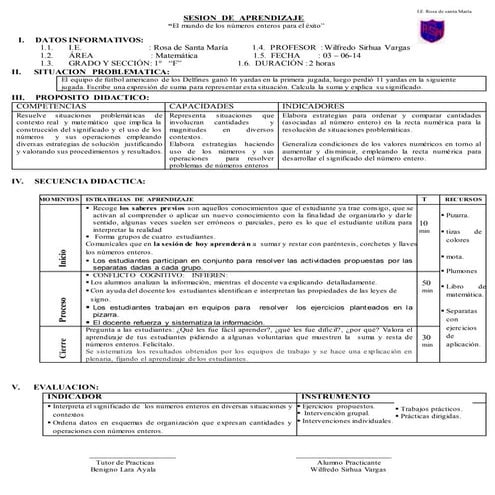 Sesión de aprendizaje 2