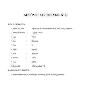 Sesión de aprendizaje 2do