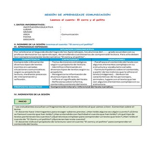 SESIÓN DE APRENDIZAJE COMPRENSION D...