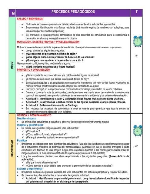 4° SESION de aprendizaje para el área de arte y cultura | PDF
