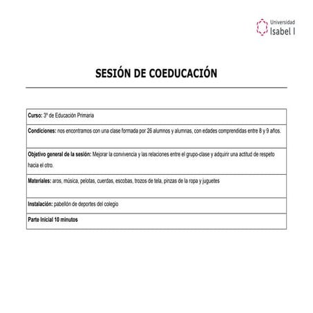 Sesión de coeducacion