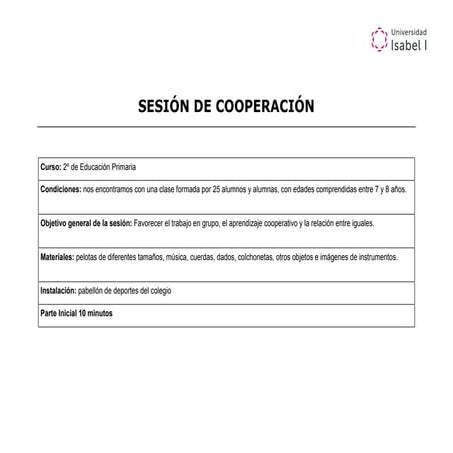 Sesión de cooperacion