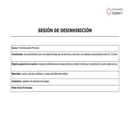 Sesión desinhibicion