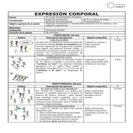 Sesión expresión corporal