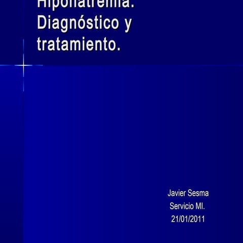 Hiponatremia, diagnóstico y tratamiento
