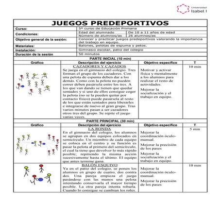 Sesión juegos predeportivos