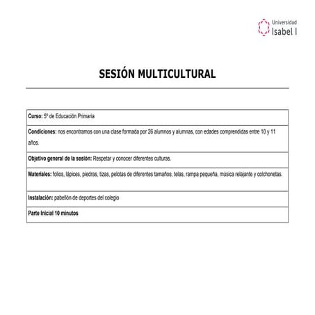 Sesión multicultural