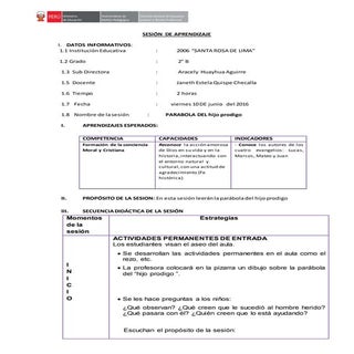 Sesión   parabola del hijo prodigo