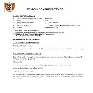 Sesion De Aprendizaje