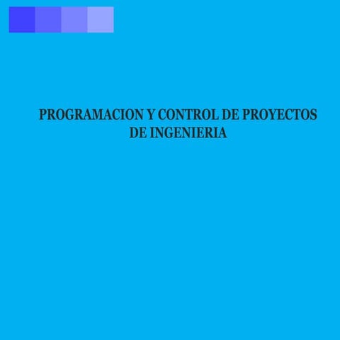 Planificación y Control de Proyectos | PPT