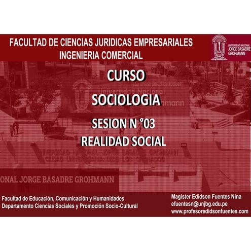 Sesion 03 sociologia la realidad social | PDF