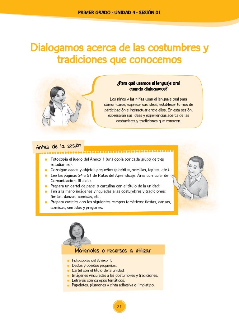 Sesion 1° grado rutas de aprendizaje 2015