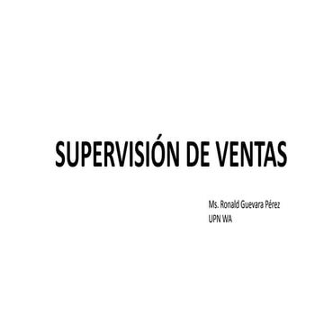 supervisión de ventas