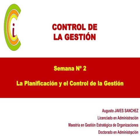 Sesion 2 planificación y control de la gestión | PDF