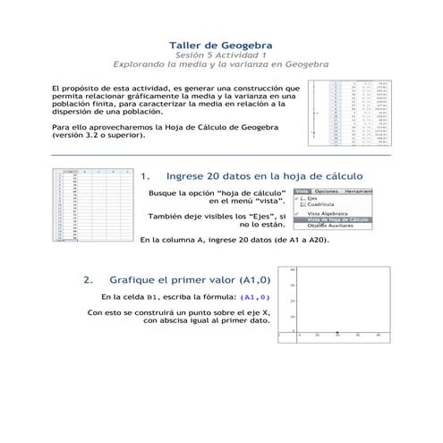 Sesion 5; Media y varianza en Geogebra (LEMC USACH)