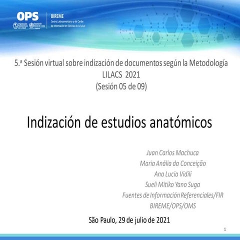 Metodologia LILACS | Estudios Anatomicos | Capacitación sobre indización de d...