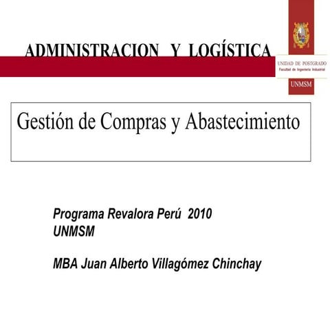 Gestion De Compras Y Abastecimiento