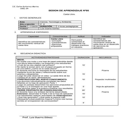 Sesión Caída Libre