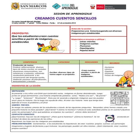 Sesion creamos un cuento  con imagenes establecidas