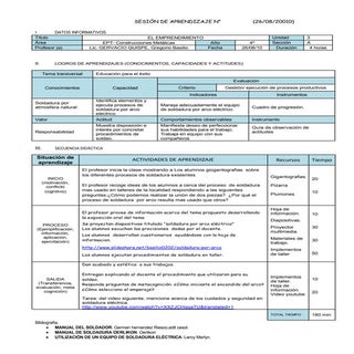 Sesion de aprendizaje educacion par...