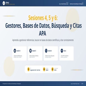 Gestión de Referencias, Bases de Datos y Citas APA para Ingeniería ...