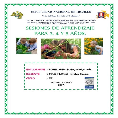 Sesiones de aprendizaje para 3, 4 y 5 años.