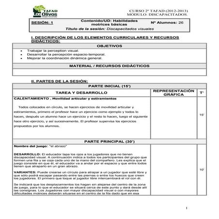 Sesiones de juegos para discapacitados visuales 1