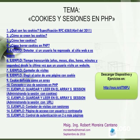 Sesiones y cookies en php