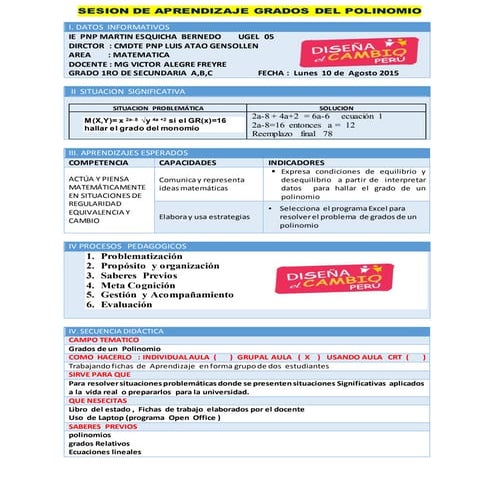 Sesion grados de un polinomio