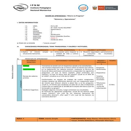 Sesión interés simple