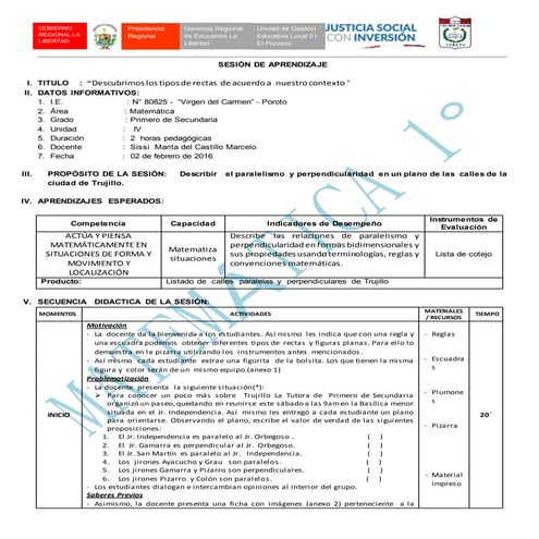 SESION  PRIMERO DE  SECUNDARIA MATE