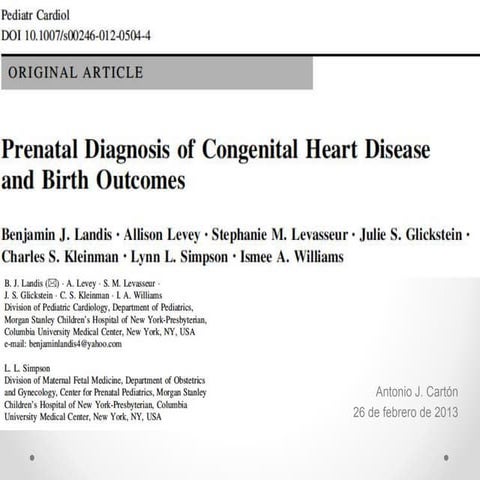 Sesión  de diagnóstico prenatal de CC y pronóstico
