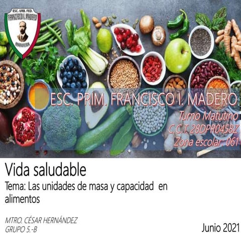 Sesión virtual Vida Saludable - Unidades de masa y capacidad en alimentos