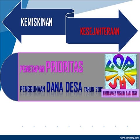 Penggunaan Dana Desa perspektif Permendes 5
