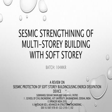 Sesmic strengthining of multi storey building with soft storey  week 2