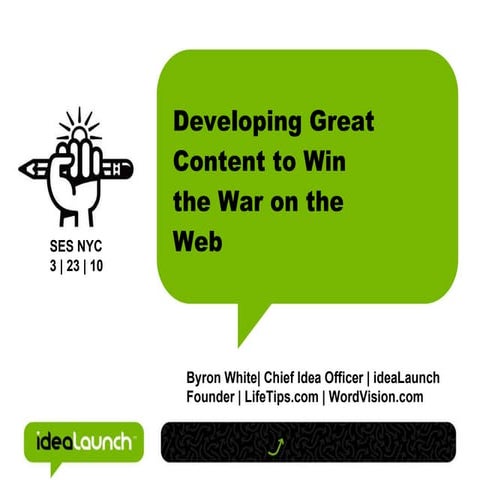 Developing Great Content To Win The War On The Web