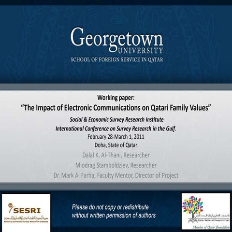 The Impact of Electronic Communications on Qatari Family Values