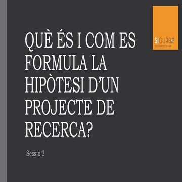 Sessió 3   la hipòtesi