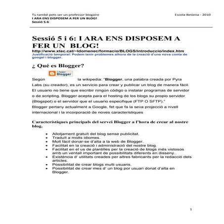 Sessió 5 i 6 fem un blog