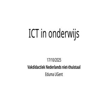 Sessie ICT en AI in talenonderwijs Eduma Ugent